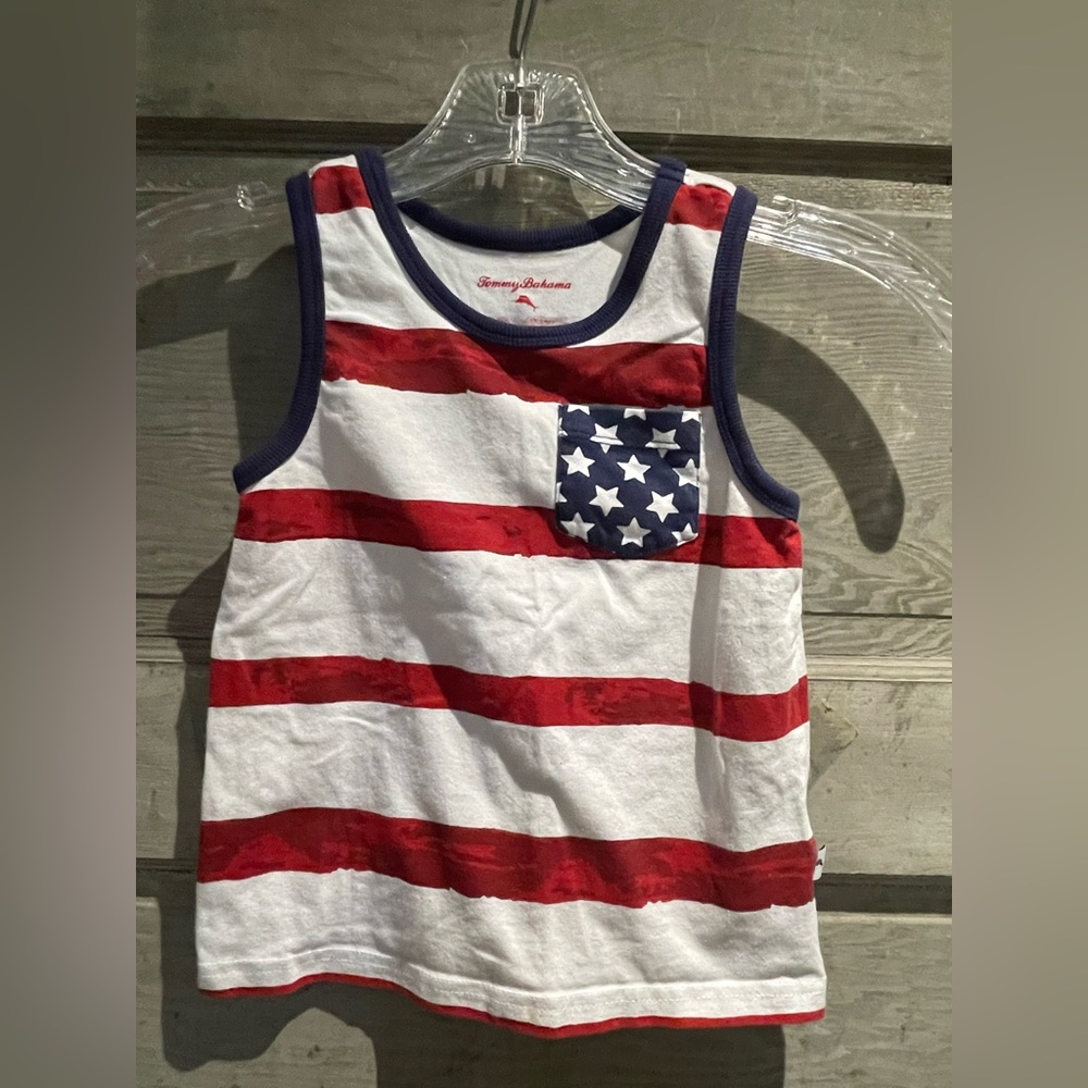 Boys tank top red, white and blue size XS(4)
